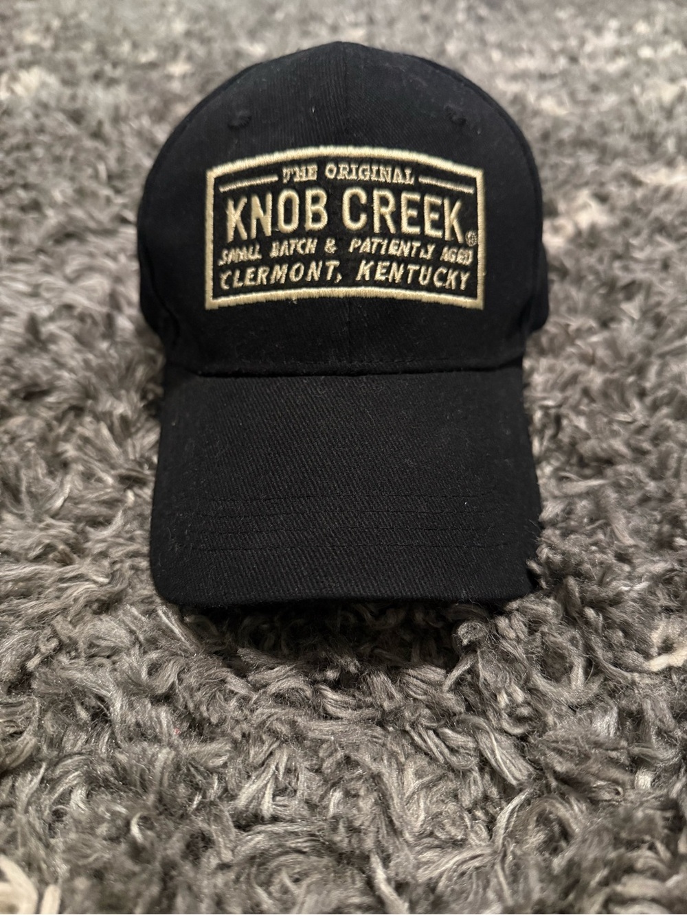 Black Knob Creek Kentucky Bourbon Baseball Cap-Brown Leather Strap-Drink Smart
